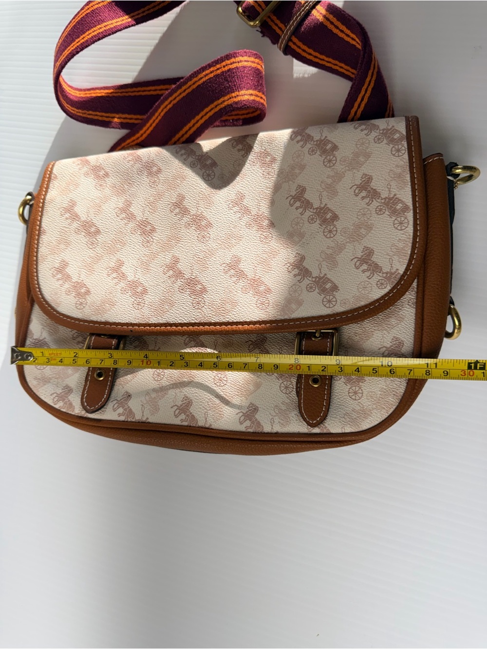 Coach field messenger cross body bag coated canvas white/brown - Picture 13 of 15